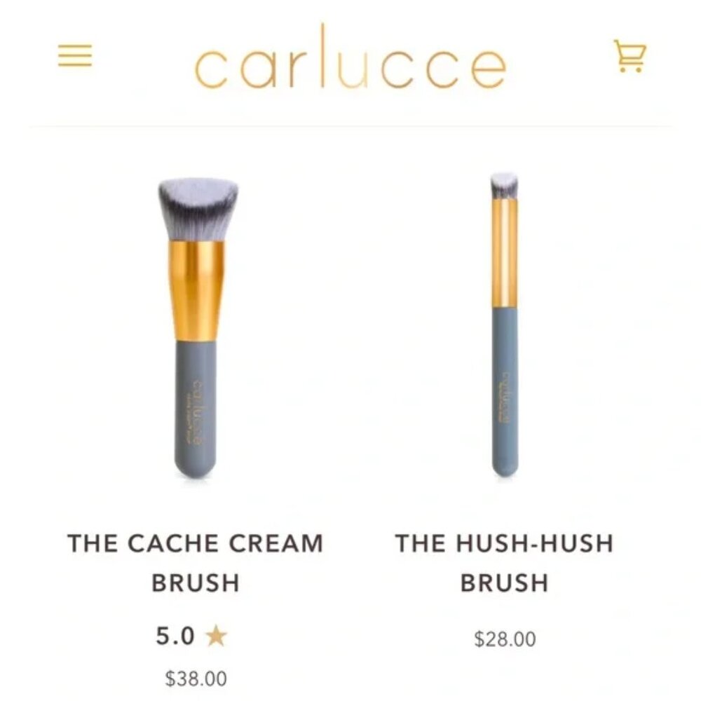 New Carlucce Sephora makeup cosmetic brush duo cache cream brush hush-hush brush